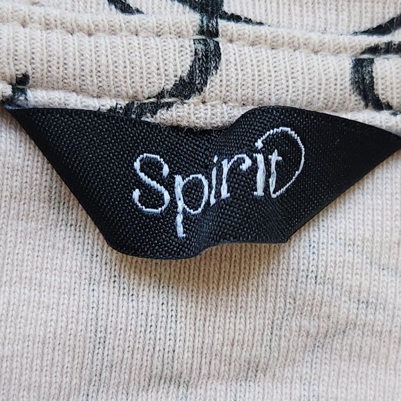 Kitty Cat Print Top Shirt Tan Black Whimsigoth Witchy Halloween Spirit Fairycore - Picture 10 of 15